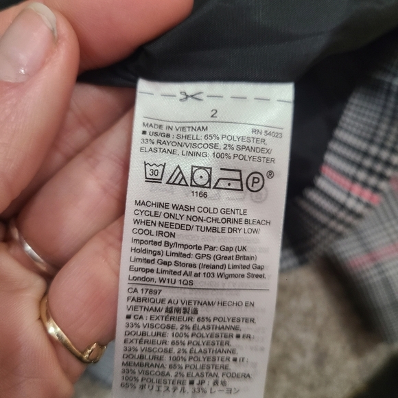 Gap Plaid Checkered Button Blazer - Picture 3 of 3